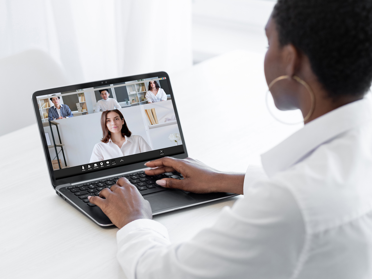 web meeting international video chat colleagues